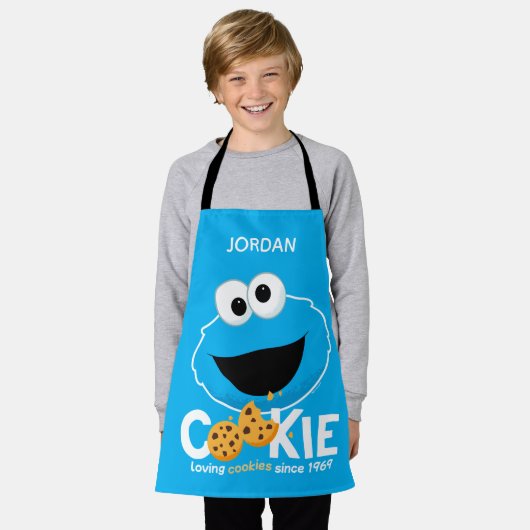 Tablier Rue Sésame | Cookie Monster | Ajouter Votre Nom (Porté)