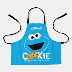 Tablier Rue Sésame   Cookie Monster   Ajouter Votre Nom