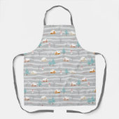 Tablier Rural Farm Winter Home Snowman Pine Trees Rustic (Recto)