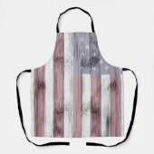 Tablier Russe Rouge Blanc Bleu Bois américain drapeau Amér (Recto)