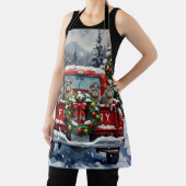 Tablier Russian Blue Cat Christmas Red Truck Holiday (Insitu)