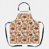 Tablier Rustic Autumn Leaf Name All-Over Print Apron (Recto)