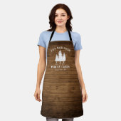 Tablier Rustic Country Famille Cabines Arbres Bois Planche (Porté)