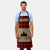 Tablier Rustic Country Nom de famille Cabine dans Wood Hea (Porté)