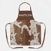 Tablier Rustic Cow Faux Fur Spots Brown White  (Recto)