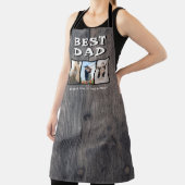 Tablier Rustic Dark Wood Best Papa 3 Photos Keepsaké (Insitu)