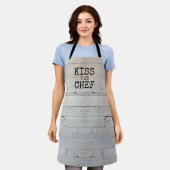 Tablier Rustic Funny Embrasse le chef (Porté)