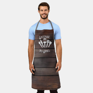 Tablier Rustic Funny Hommes Grill Art : Licence de Grill