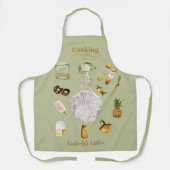 Tablier Rustic Green Christmas Gift Grocery Aquarelle (Recto)