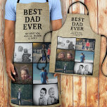 Tablier Rustic Meilleur Papa Jamais Personnalisé 6 Photo C<br><div class="desc">Rustic Meilleur Papa Jamais Personnalisé 6 Photo Collage Apron. 6 photos et le meilleur papa jamais dans la typographie noire moderne sur un arrière - plan beige rustique. Personnalisez le tablier avec vos photos. Un grand cadeau et un doux souvenir pour un père ou un grand-père le jour du Père,...</div>