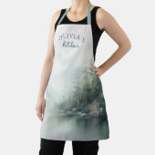 Tablier Rustic Mountain Lake Home with Name (Insitu)