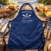 Tablier Rustic Navy Blue Lake Nom de famille