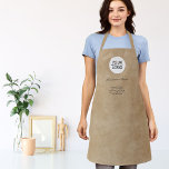 Tablier Rustique Ajouter votre logo Texte personnalisé Pro<br><div class="desc">Rustic Ajoutez votre logo avec un tablier promotionnel personnalisé de l'entreprise. Insérez votre logo dans le modèle et customisez le texte,  le nom de l'entreprise,  l'adresse et les coordonnées. Promotion d'entreprise ou don pour vos clients et partenaires d'affaires.</div>