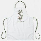 Tablier Rustique aquarelle Deer Holiday Kitchen (Recto)