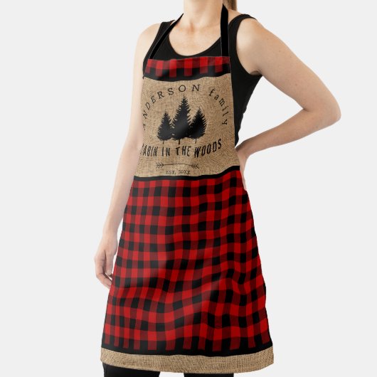 Tablier Rustique Burlap Buffalo Plaid Motif Cabine à Woods (Insitu)