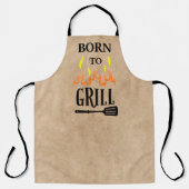 Tablier Rustique Né à Grill Tan Black Grill BBQ Flame (Recto)