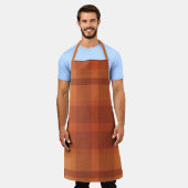 Tablier Rustique Orange Automne Plaid Tartan (Porté)