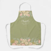 Tablier rustique pays élégant chef de cuisine florale (Recto)