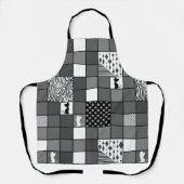 Tablier Rustique, Populaire, Noir et blanc, Patchwork, Sim (Recto)