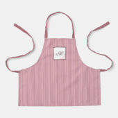 Tablier S Rose en bande rose Motif de script initial Monog (Recto)