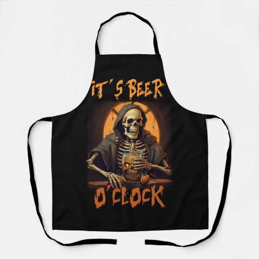 Tablier Sa Bière O'Clock Skeleton Boire Bière Boire Ha (Recto)