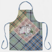 Tablier Sacs de Plaids avec Château d'Ecosse et Fleurs (Recto)