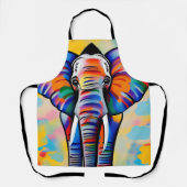 Tablier Safari africain coloré éléphant (Recto)