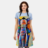 Tablier Safari africain coloré éléphant (Porté)