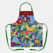 Tablier Safari, animaux sauvages colorés, (Recto)