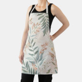 Tablier Sage Botanical Blush Leaf Watercolor Pattern (Insitu)