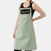 Tablier Sage Elégant Homme Vert Nom Moderne Simple Chic (Insitu)