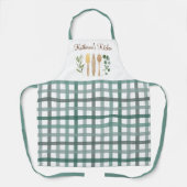 Tablier Sage Green En vichy Plaid Motif Ustensile de cuisi (Recto)