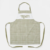 Tablier Sage Green En vichy Plaid Personnalisé (Recto)