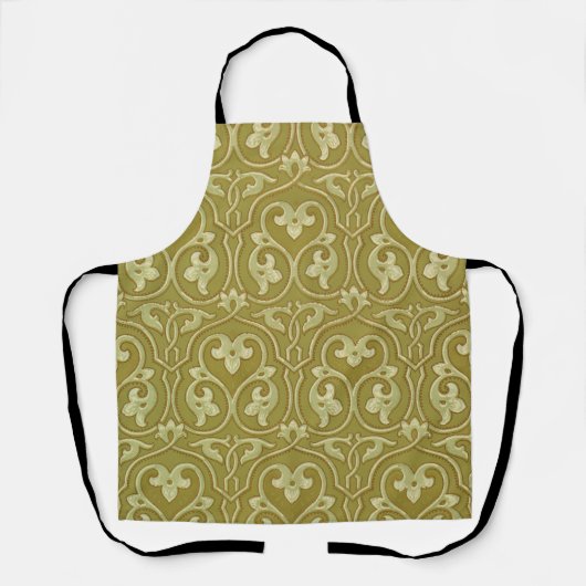 Tablier Sage Green et Gold Art Nouveau Motif (Recto)