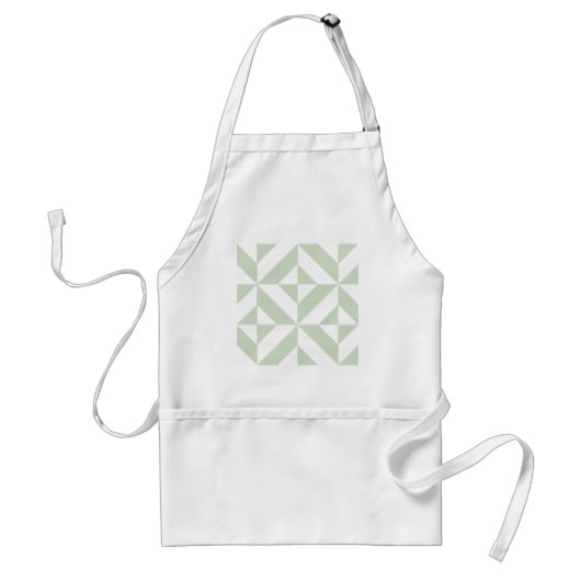 Tablier Sage Green Geometric Deco Cube Pattern (Devant)