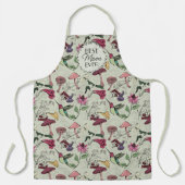 Tablier Sage Green Meilleure Maman Fleurs et Colibri (Recto)