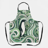 Tablier Sage Green Mint Pastel Green Penguin En Art Spiral (Recto)