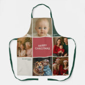 Tablier Sage RED Photos collage Christmas new year (Recto)