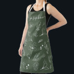 Tablier Sage vert blanc floral minimaliste personnalisé<br><div class="desc">Élevez votre style de cuisine avec ce tablier moderne vert Sage ligne florale blanche Art personnalisé. Doté d'un design épuré et minimaliste de ligne florale Sage vert et blanc, cet tablier apporte élégance et sophistication à toute expérience de cuisine ou de cuisson. Customisez avec votre nom, ce qui en fait...</div>
