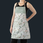 Tablier Sage vert botanique élégant moderne cadeau familia<br><div class="desc">Sage vert,  noir,  marron vert et gris élégant feuillage moderne eucalyptus aquarelle botanique naturel Noël cadeau de Noël personnalisé tablier design. Design simple,  propre et élégant.</div>