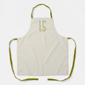 Tablier Sage vert monogramme initial simple (Recto)