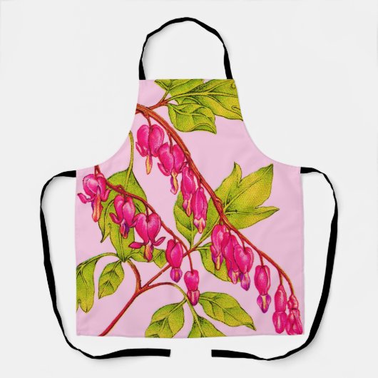 Tablier saigner les coeurs fleurs imprimer (Recto)