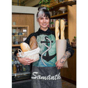 Tablier Sailor Ancre Lake Cottage Nautique Nom de l'océan