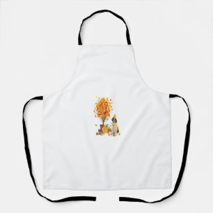 Tablier Saint Bernard Chien Silhouette Citrouille Automne