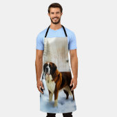 Tablier Saint Bernard Laisser Neige Noël (Porté)