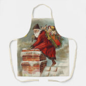 Tablier Saint Nicolas victorien de Noël sur le toit (Recto)