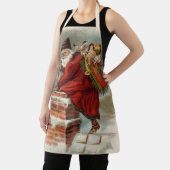 Tablier Saint Nicolas victorien de Noël sur le toit (Insitu)