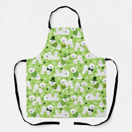Tablier Saint Patrick's Day Bichon Frise (Recto)