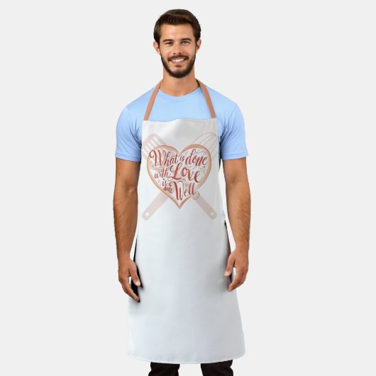 Tablier Saint Valentin Apron à thème - Cadeau de cuisine (Porté)