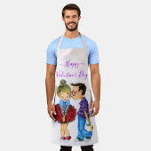 Tablier Saint Valentin Apron Cadeau Couple Amour - Baiser (Porté)